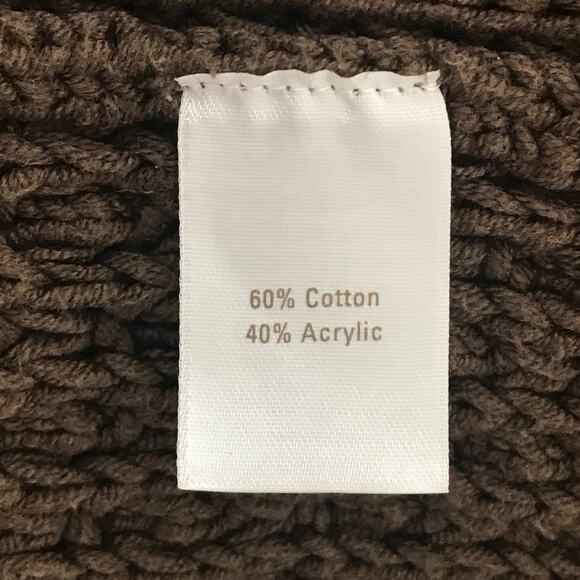 Caslon 3/4 Sleeve Chunky Basket Weave Knit Button Cardigan Sweater Brown Large - Picture 6 of 7